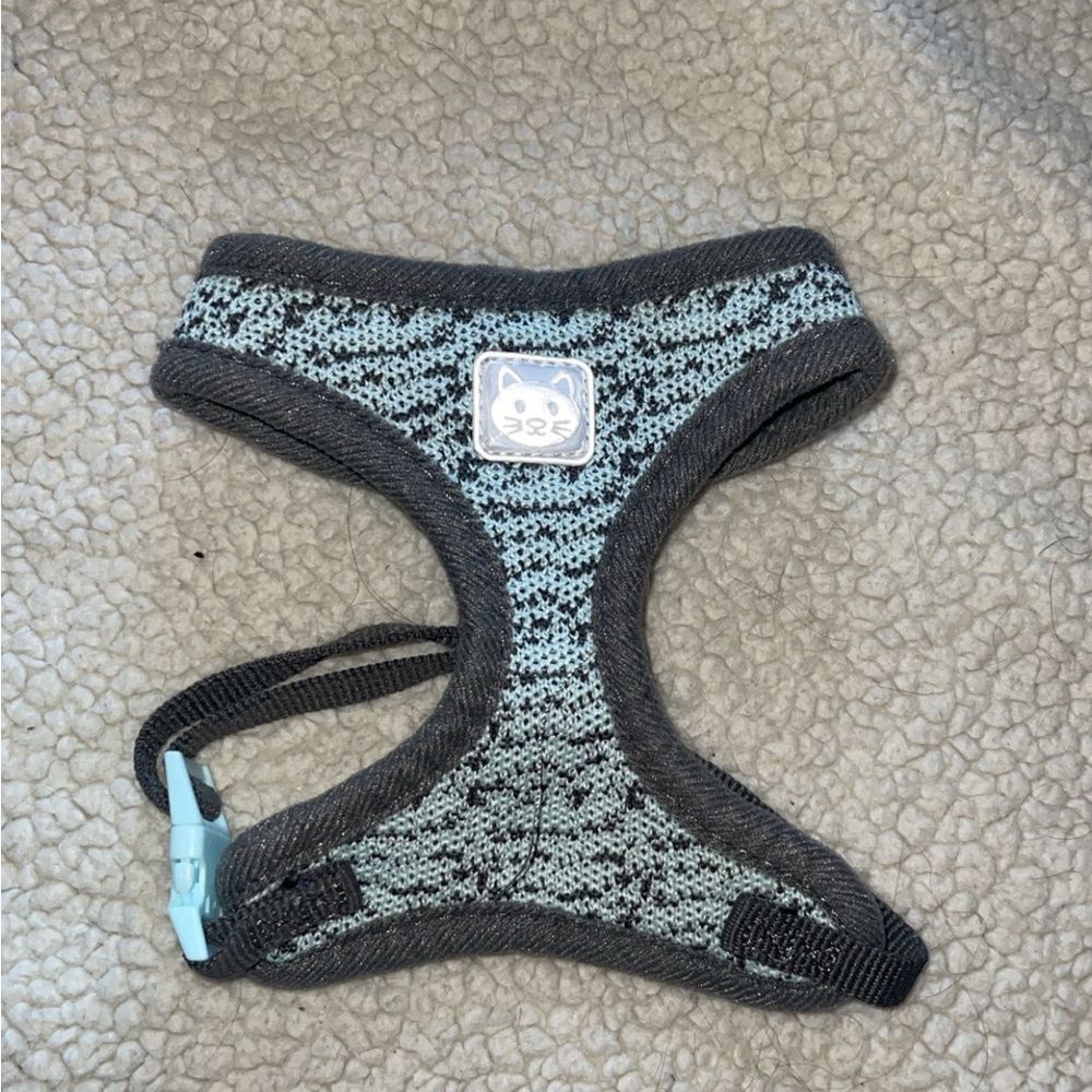 Gray and Blue Cat Harness